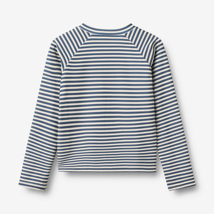Wheat Main Swim T-shirt L/S Zip Ada T-Shirt 1048 blue stripe