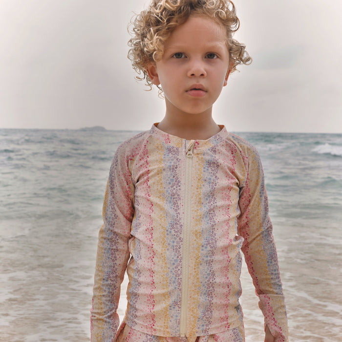 Wheat Main Swim t-shirt L/S zip Ada Swimwear 1234 multi rainbow