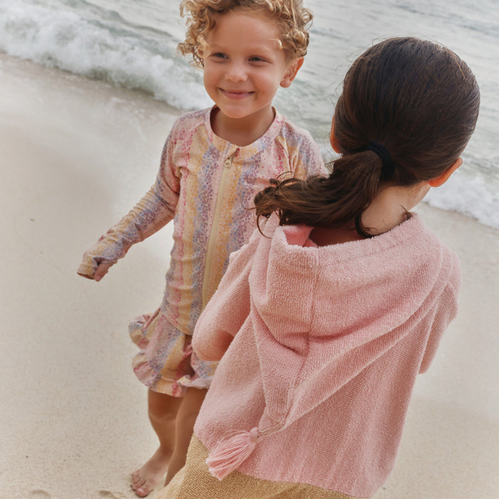 Wheat Main Swim t-shirt L/S zip Ada Swimwear 1234 multi rainbow
