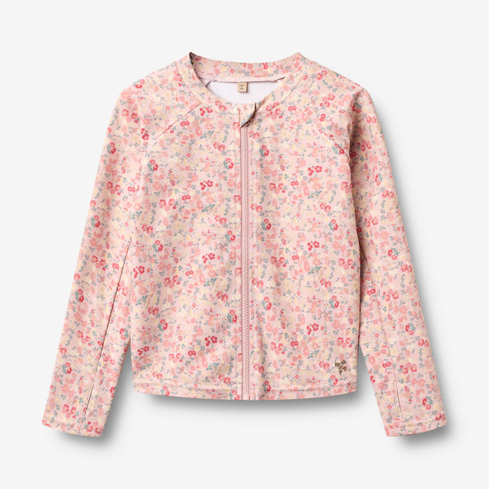 Wheat Main Swim T-shirt L/S Zip Ada T-Shirt 2526 powder flowers and seashells