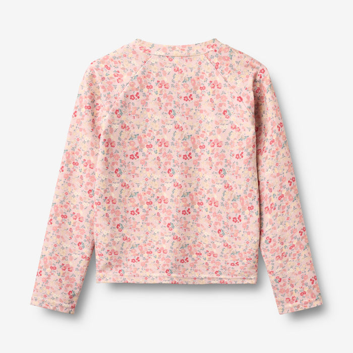 Wheat Main Swim T-shirt L/S Zip Ada T-Shirt 2526 powder flowers and seashells