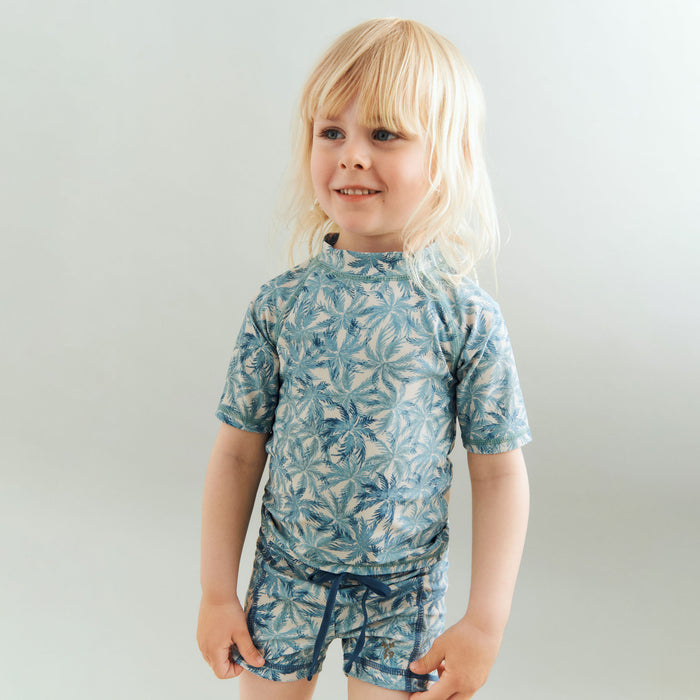 Wheat Main Swim T-shirt S/S Jackie T-Shirt 9635 blue palm