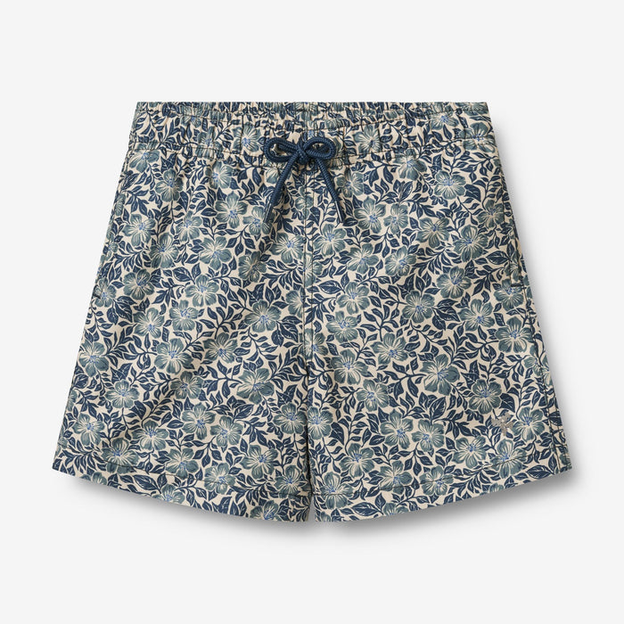 Wheat Main Swim Trunks Hansi Swimwear 9416 blue hawaii flowers