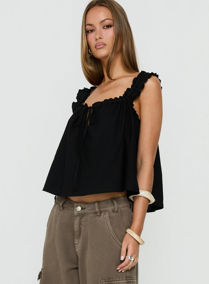 Swing Babydoll Top Black