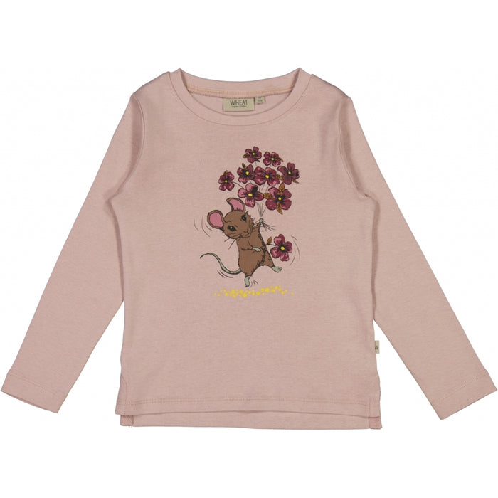 Wheat Main T-Shirt Flower Mouse Jersey Tops and T-Shirts 2487 rose powder