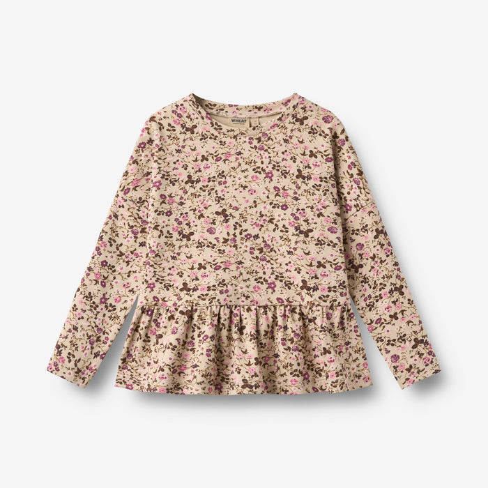 Wheat Main T-shirt L/S Carolina T-Shirt 9769 soft sand flower wine