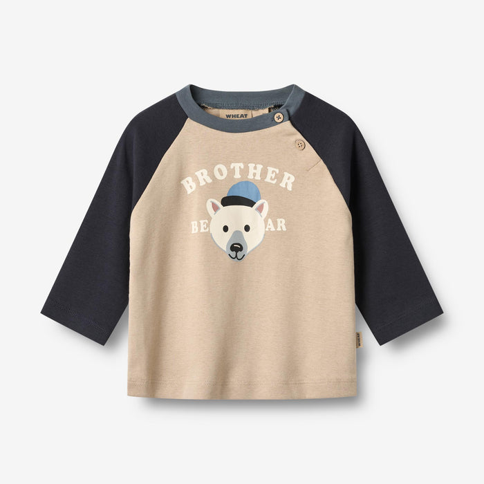 Wheat Main T-shirt L/S Darrin Jersey Tops and T-Shirts 3354 warm sand