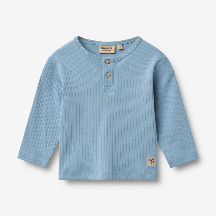 Wheat Main T-Shirt L/S Morris T-Shirt 1260 faded denim