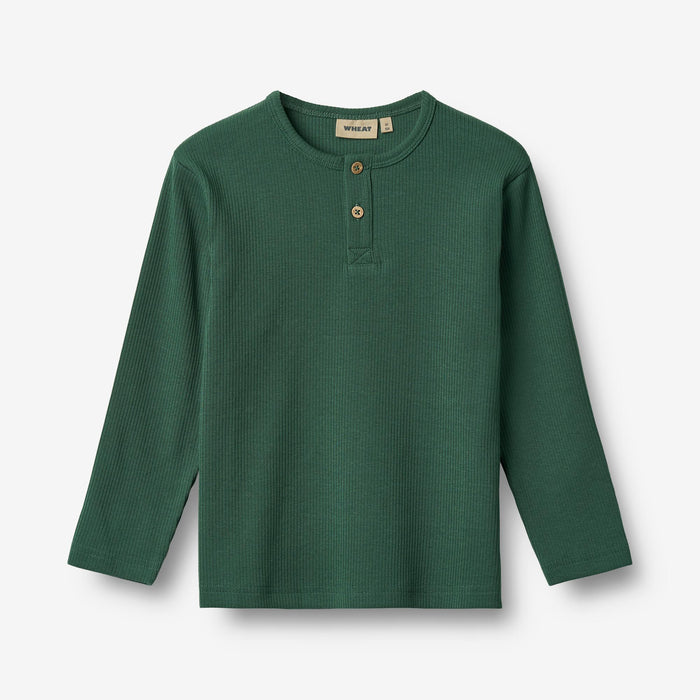 Wheat Main T-shirt L/S Morris Jersey Tops and T-Shirts 4140 green