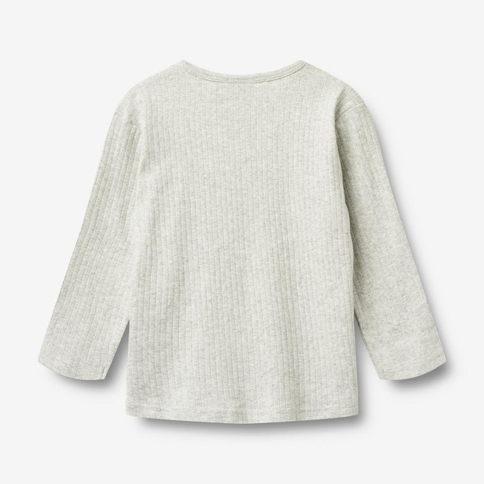 Wheat Main T-Shirt L/S Morris T-Shirt 0224 melange grey