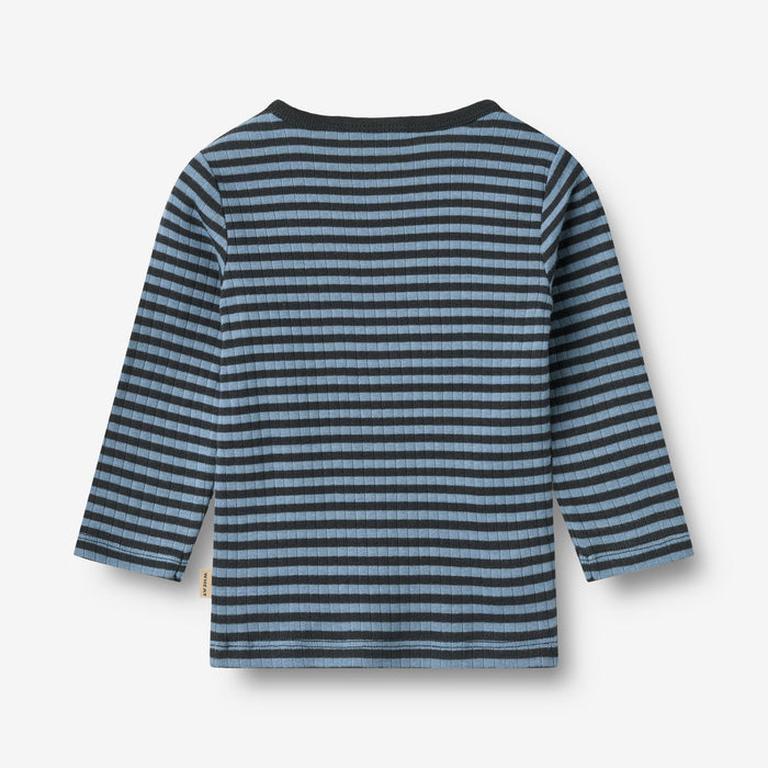 Wheat Main T-shirt L/S Stig T-Shirt 9548 bright blue stripe