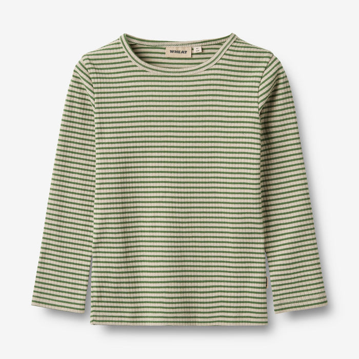 Wheat Main T-Shirt L/S Stig Jersey Tops and T-Shirts 1142 elm green stripe