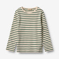Wheat Main T-shirt L/S Stig T-Shirt 4142 green stripe