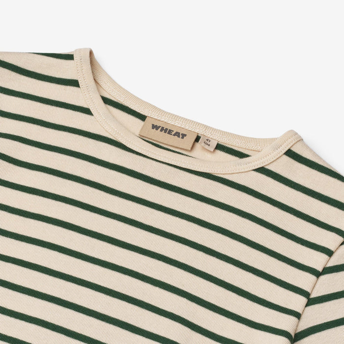 Wheat Main T-shirt L/S Stig T-Shirt 4142 green stripe
