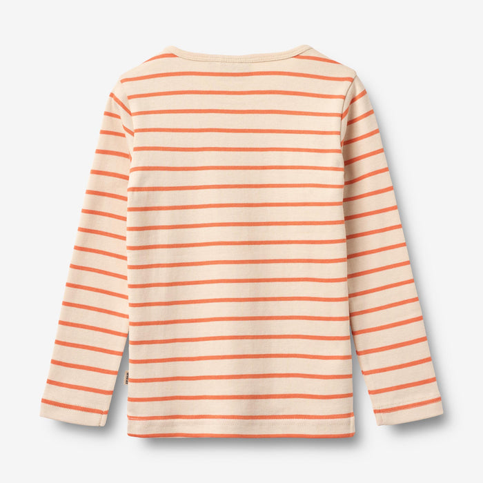 Wheat Main T-shirt L/S Stig T-Shirt 9648 orange stripe