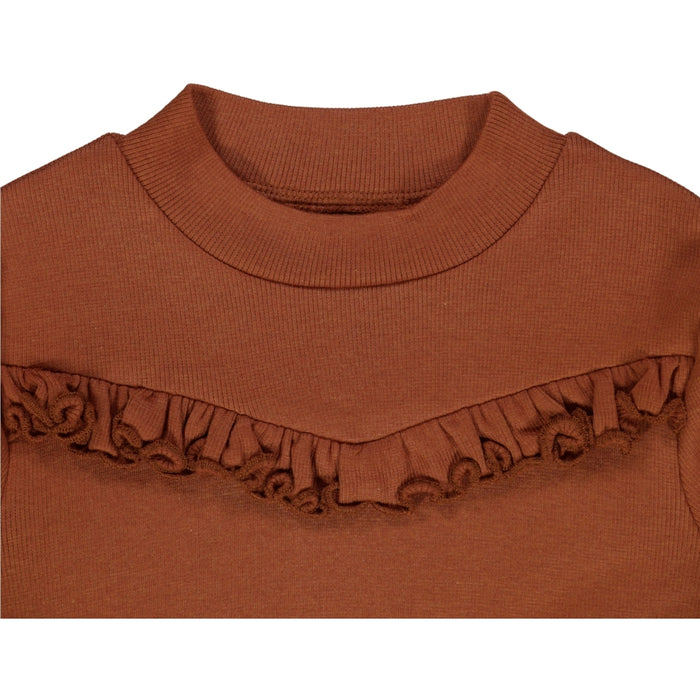 Wheat Main T-Shirt Rib Ruffle Jersey Tops and T-Shirts 0001 bronze