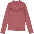 Wheat Main T-Shirt Rib Ruffle Jersey Tops and T-Shirts 2614 dark rouge melange