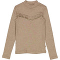 Wheat Main T-Shirt Rib Ruffle Jersey Tops and T-Shirts 3204 khaki melange