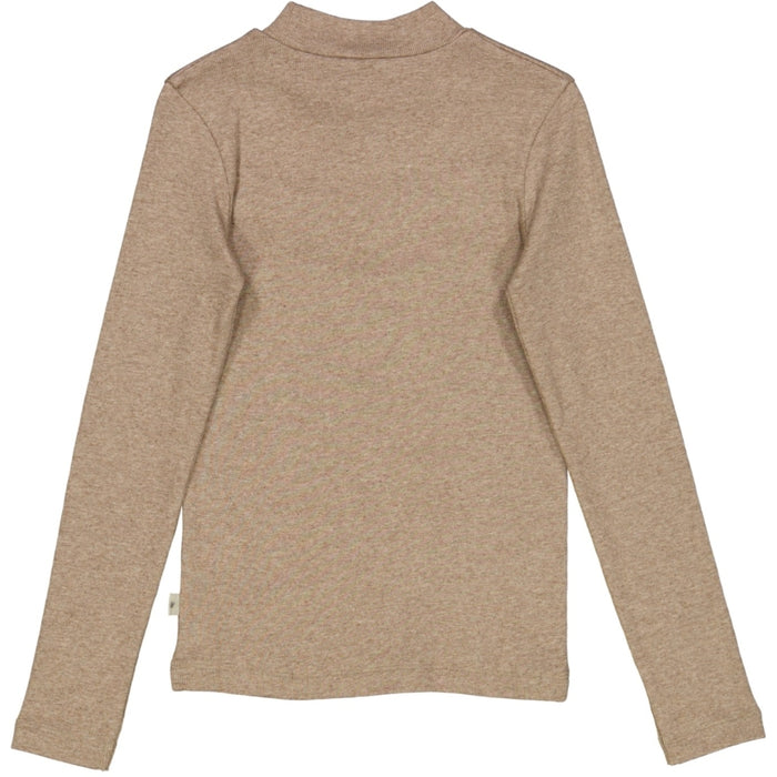 Wheat Main T-Shirt Rib Ruffle Jersey Tops and T-Shirts 3204 khaki melange