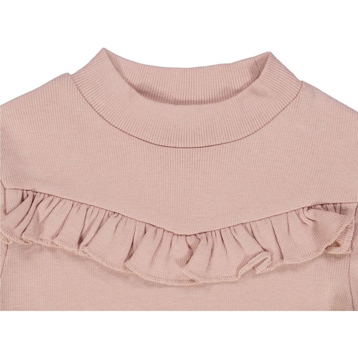 Wheat Main T-Shirt Rib Ruffle Jersey Tops and T-Shirts 2487 rose powder
