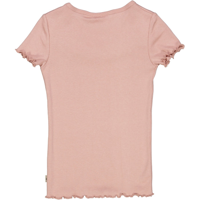 Wheat Main T-Shirt Rib Ruffle SS Jersey Tops and T-Shirts 2270 misty rose