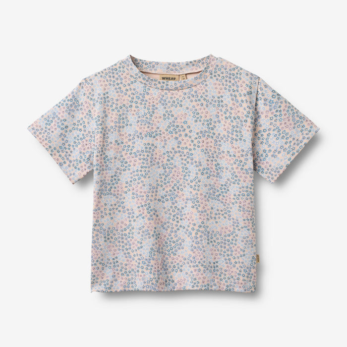 Wheat Main T-shirt S/S Ella T-Shirt 2528 powder blue flowers