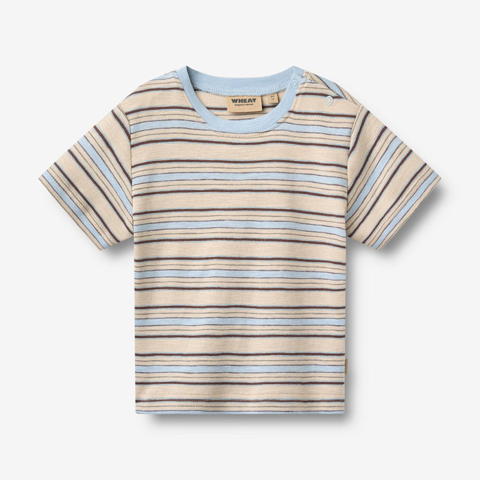 Wheat Main T-shirt S/S Fabian T-Shirt 9877 multi blue stripe