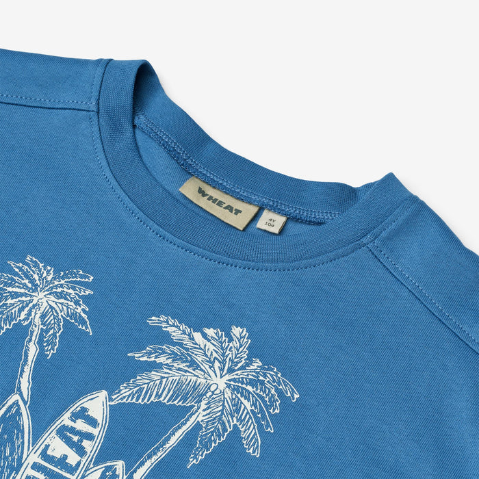 Wheat Main T-Shirt S/S Lauge Jersey Tops and T-Shirts 1043 blue