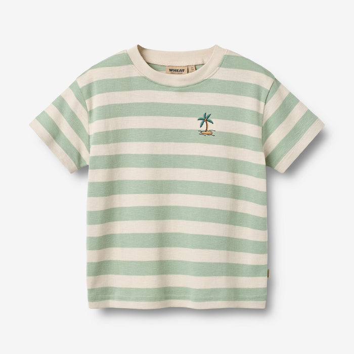 Wheat Main T-shirt S/S Liam T-Shirt 9647 mint stripe