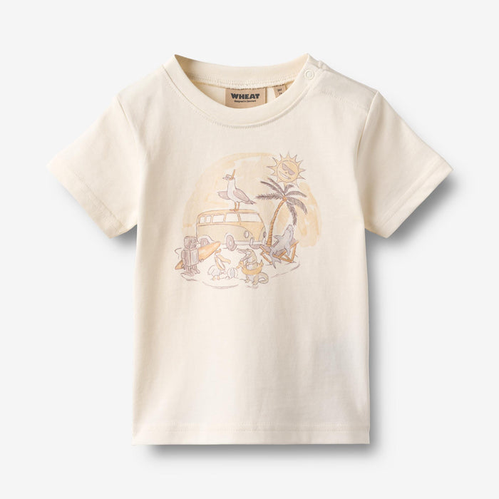 Wheat Main T-Shirt S/S Sonny Jersey Tops and T-Shirts 3182 ivory