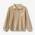 Wheat Main Terry Polo Shirt L/S Theodor Sweatshirt 9608 sand stone