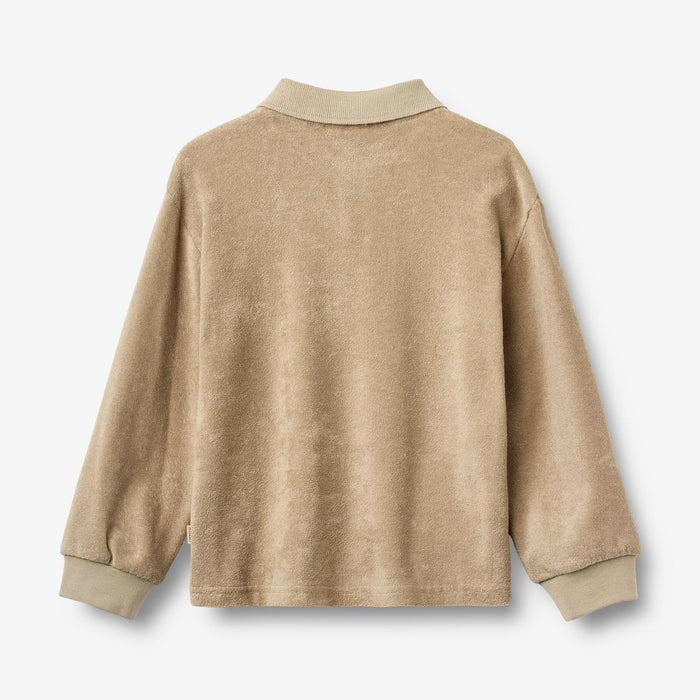 Wheat Main Terry Polo Shirt L/S Theodor Sweatshirt 9608 sand stone