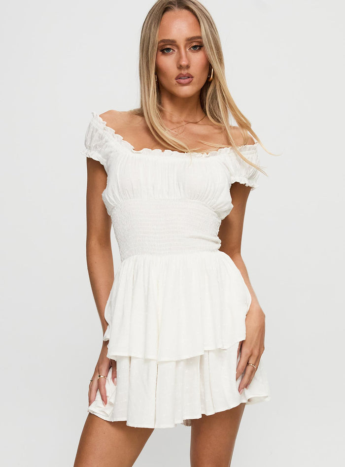 The Love Galore Playsuit White