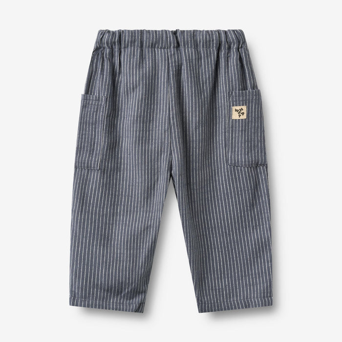 Wheat Main Trousers Arne Trousers 1312 greyblue slub stripe
