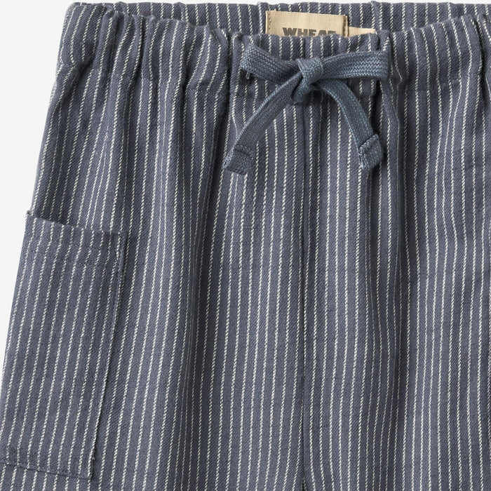 Wheat Main Trousers Arne Trousers 1312 greyblue slub stripe