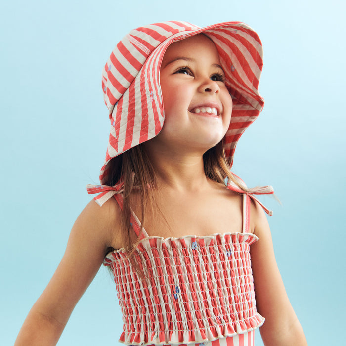Wheat Main UV Sun Hat Bora Accessory 9657 red stripe flowers