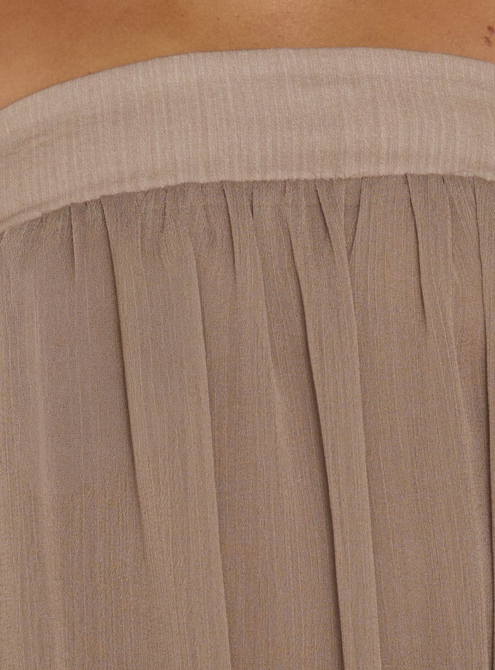 We Belong Together Strapless Blouson Mini Dress Mushroom
