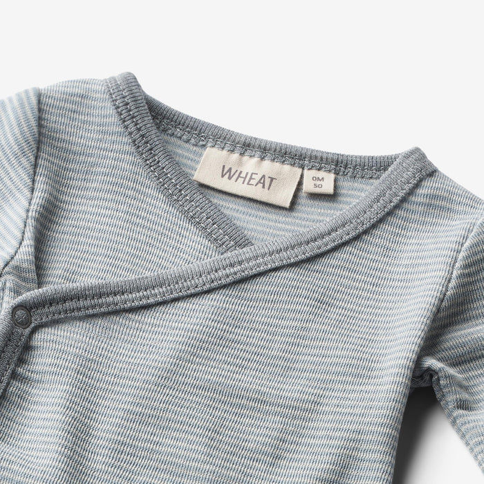 Wheat SMU Wool Body L/S Willow Underwear/Bodies 1522 cloudy sky stripe