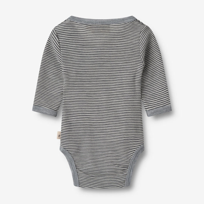 Wheat Wool Wool Body L/S Willow Underwear/Bodies 1433 navy stripe