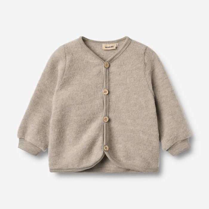 Wheat Wool Wool Fleece Cardigan Kari Sweatshirt 3204 khaki melange
