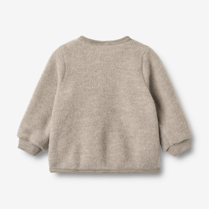 Wheat Wool Wool Fleece Cardigan Kari Sweatshirt 3204 khaki melange