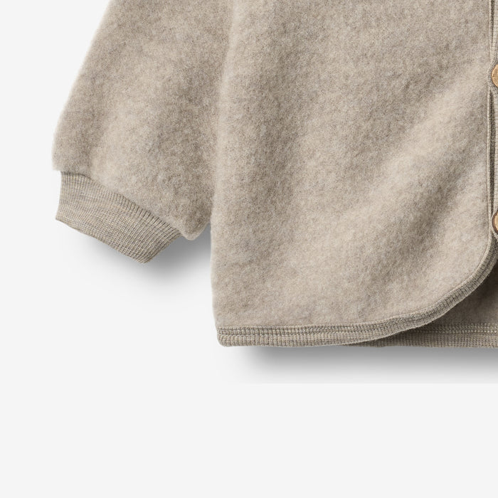 Wheat Wool Wool Fleece Cardigan Kari Sweatshirt 3204 khaki melange