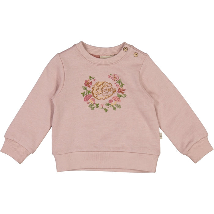 Wheat Main Wool Sweatshirt Hedgehog Embroidery Sweatshirt 2487 rose powder