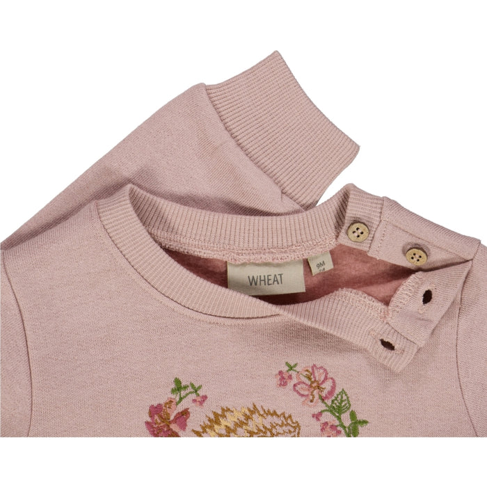 Wheat Main Wool Sweatshirt Hedgehog Embroidery Sweatshirt 2487 rose powder