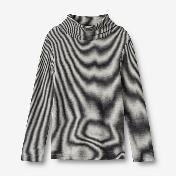 Wheat SMU Wool T-Shirt Roll Neck Aksel Jersey Tops and T-Shirts 1433 navy stripe
