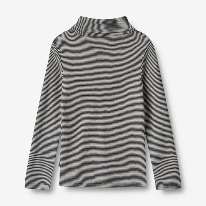 Wheat SMU Wool T-Shirt Roll Neck Aksel Jersey Tops and T-Shirts 1433 navy stripe