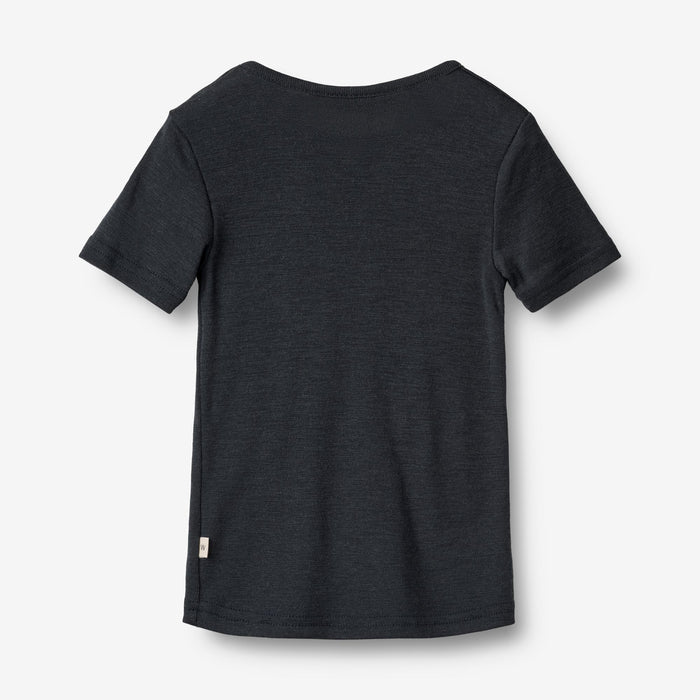 Wheat Wool Wool T-shirt S/S Seo Jersey Tops and T-Shirts 1432 navy
