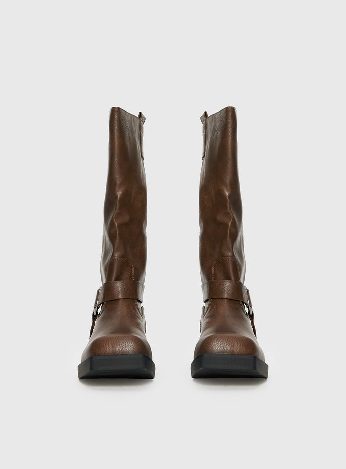 Wrecked Western Boots Brown