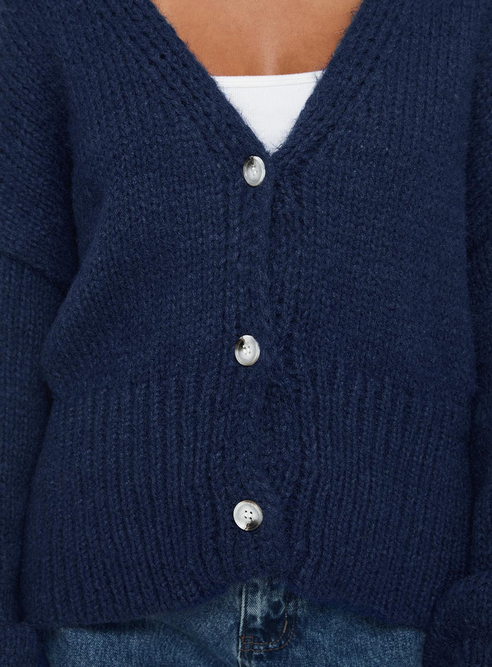 product Princess Polly Yasmyn Knit Cardigan Royal Blue Long