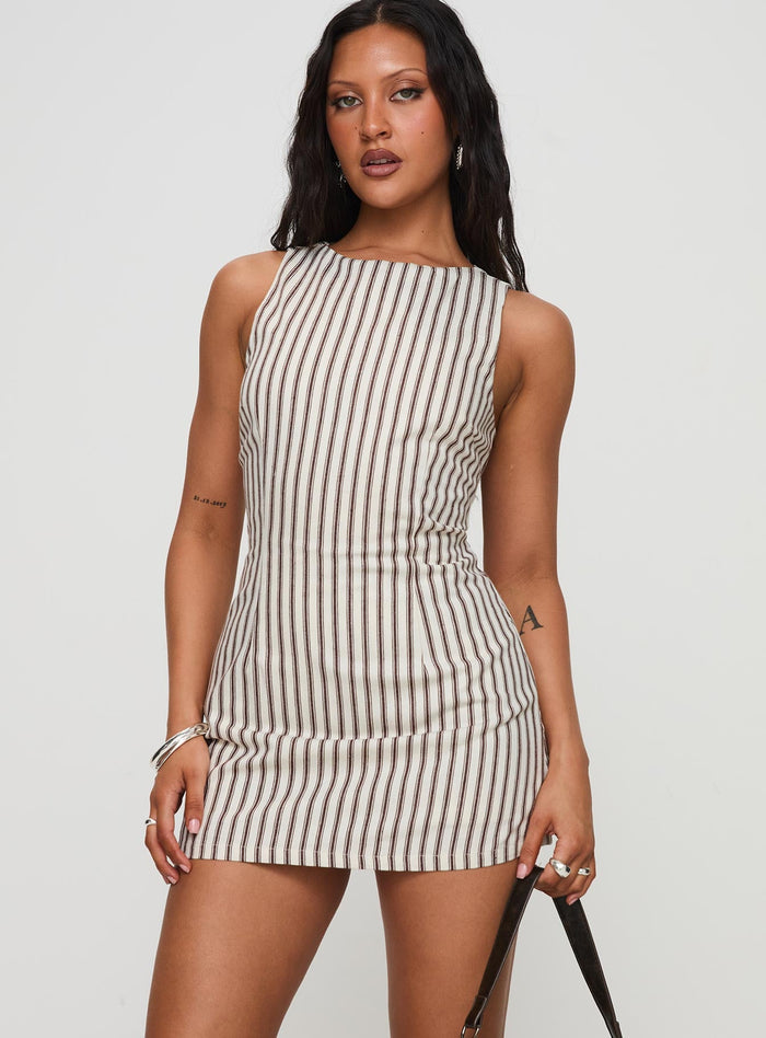 Yumiko Playsuit Brown Stripe